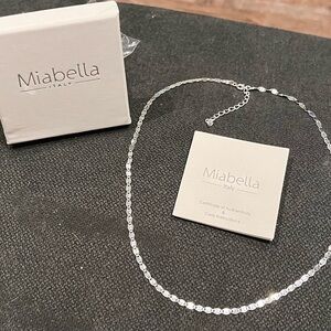 🌙 C1031 Miabella Italy mirror link 925 Stirling Silver Necklace